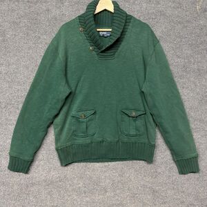 Vintage Men’s Polo Ralph Lauren Heavy Knit Shawl Collar Sweater 90s Preppy Rare